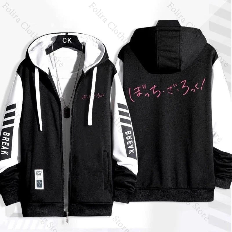 Anime BOCCHI THE ROCK! Series Print Hoodie Men Women Autumn Winter Clothing Zip Coat Casual Daily Wear Men's Hoodies