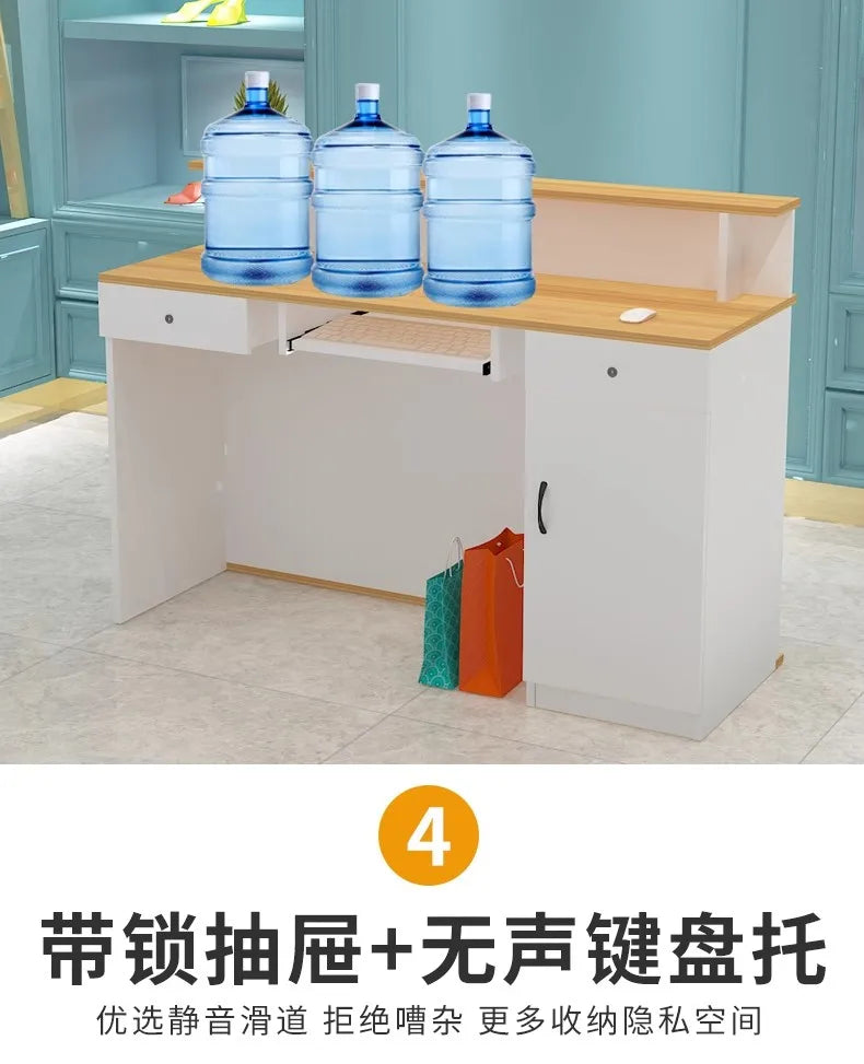 Luxury Unique Reception Desk Professional Aesthetic Design Cool Bar Counter Retro Center Resepsiyon Masası Commercial Furniture