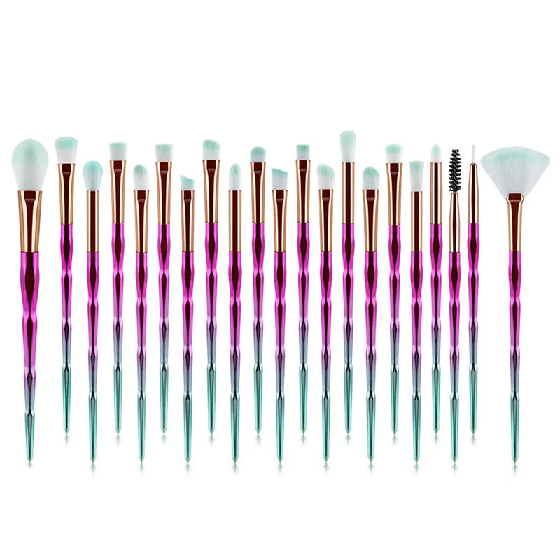 Diamond Makeup Brushes Set Beauty Make Up Brush Tool Cosmetic Powder Foundation Blending Eye Shadow Eyebrow Eyelash Brush