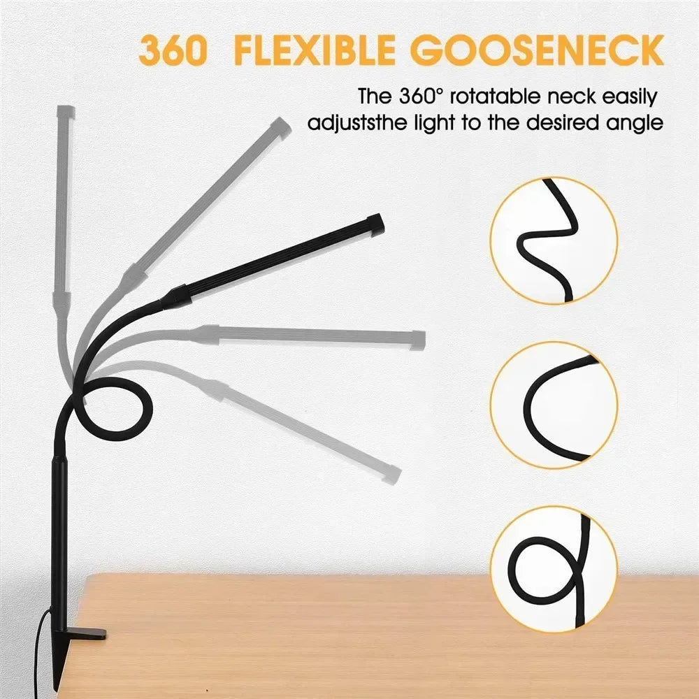 Double Single Head Led Clip Desk Lamp Dimmable Computer Table Lamps Monitor Light Architect Table Lamp for Office Reading Lights