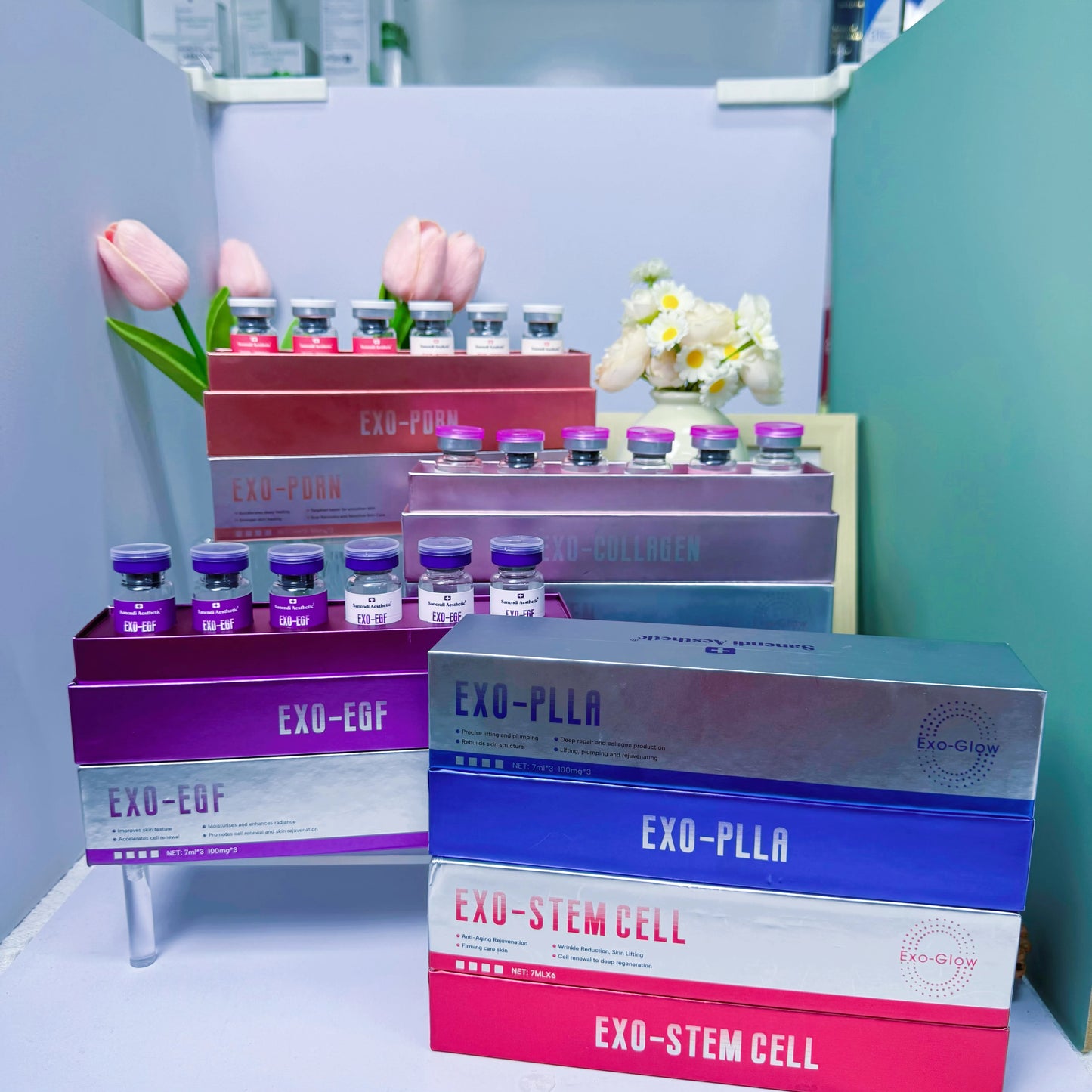 Korean Sanendi Exo-Glow BB Glow Facial Skin Care Set PDRN Salmon DNA Moisturizing and Nourishing Care Essence Skin Care Set