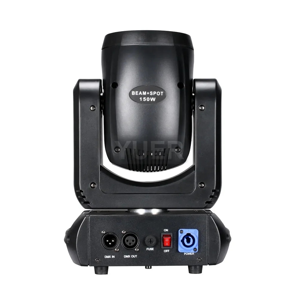 YUER Mini LED Moving Head 150W Beam Spot 18 Rotating Prisms Dmx Stage Effect Light Disco Dj Bar Wedding Club Music Party Indoor
