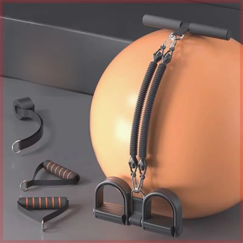 Multifunction Fitness Tension Rope with Handles Adjustable Tension Pedal Ankle Puller Non-Slip Exercise Resistance Band