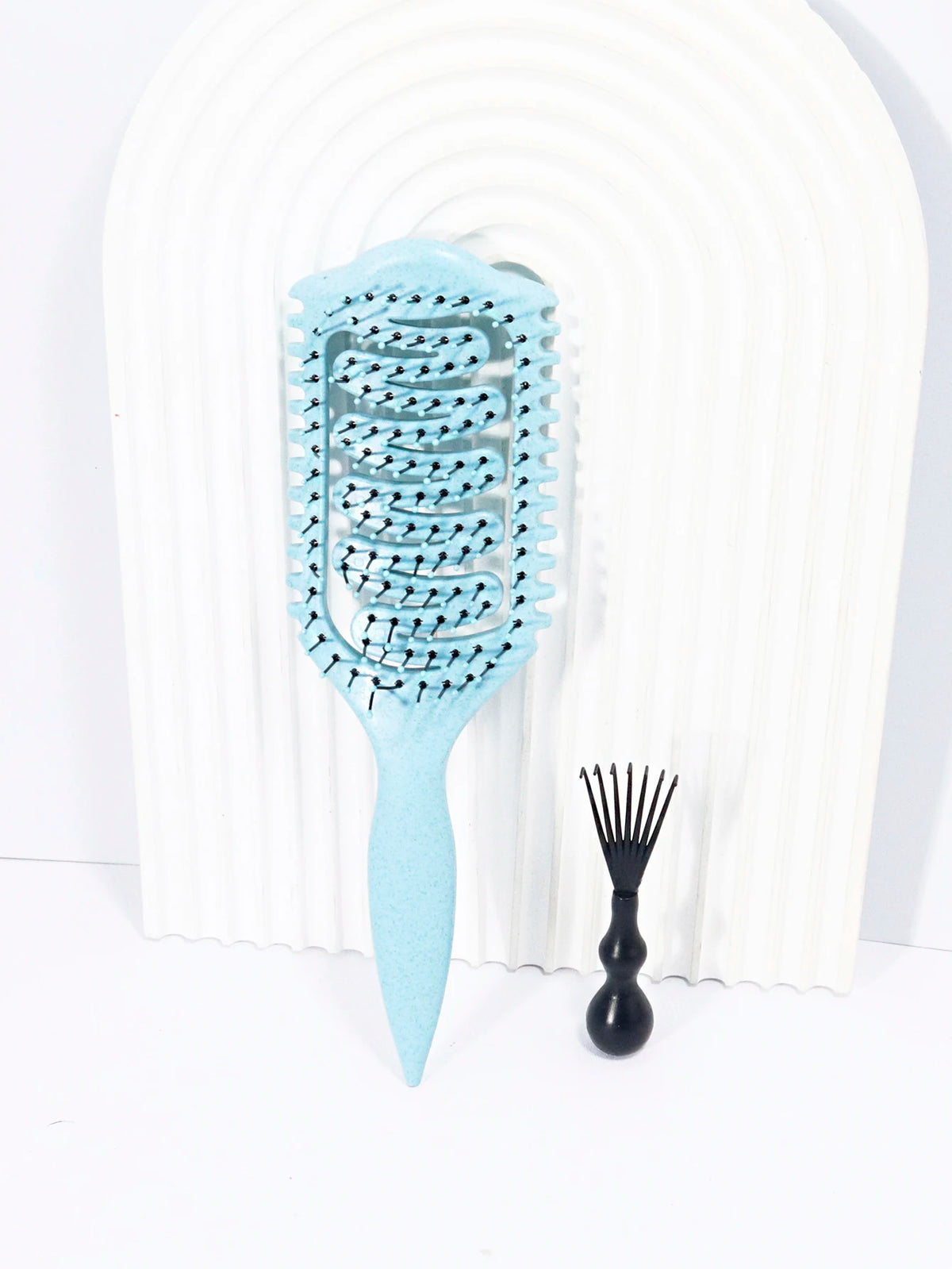 2-piece set of hair styling brushes with cleaning claws for creating voluminous curls Special for real hair wigs
