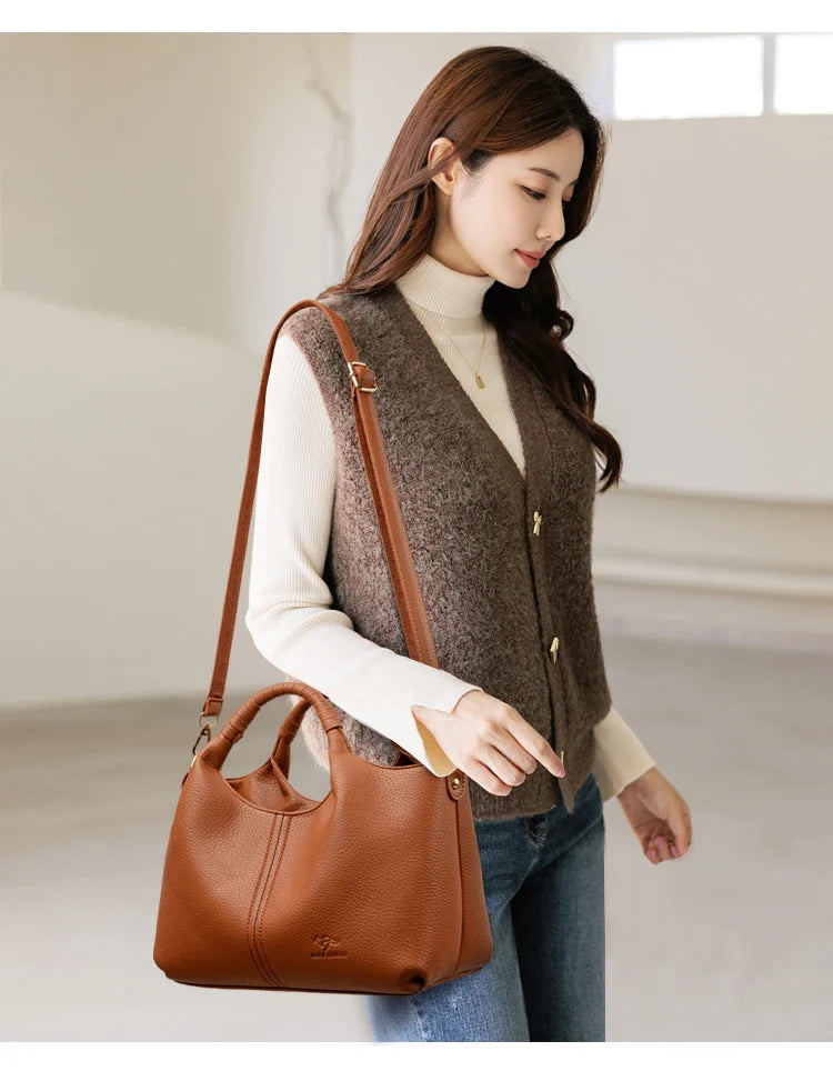 High Quality Soft Leather Women's Handbag Tote Bag Fashion Luxury Women Shoulder Bag Trendy Female Commute Crossbody Bags Wallet