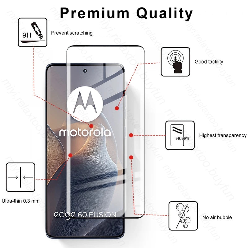 Edge60Fusion 6To1 9D Curved Glass Screen Protector For Motorola Edge 60 Fusion 5G Camera Protective Glass On Edge60 Pro 60Fusion