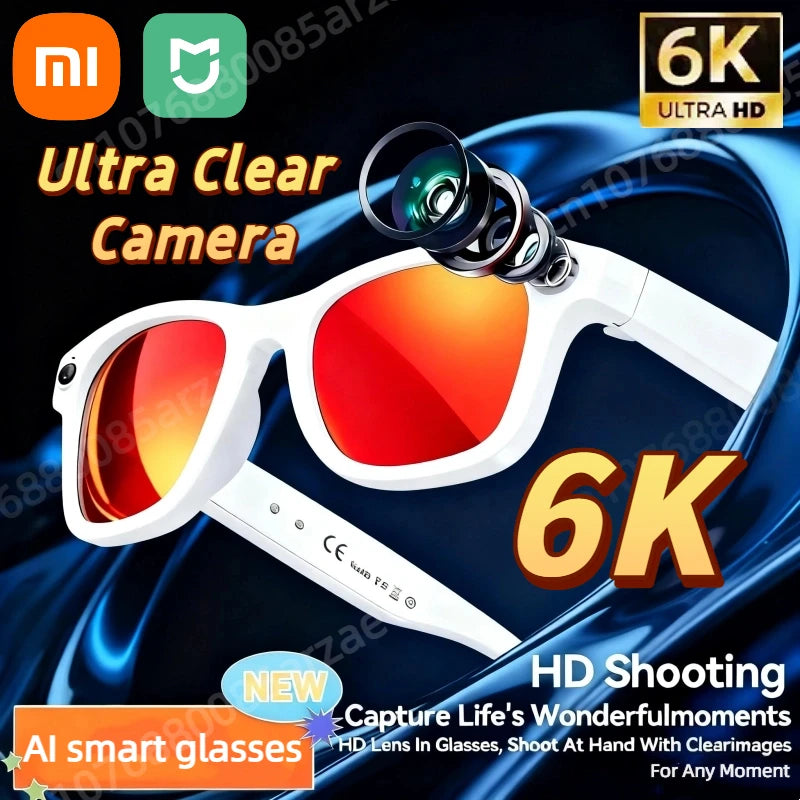 Xiaomi  6K HD AI Smart Intelligent Camera Glasses Shooting Translation Bluetooth Call LED Intelligent Recognition Sunglasses