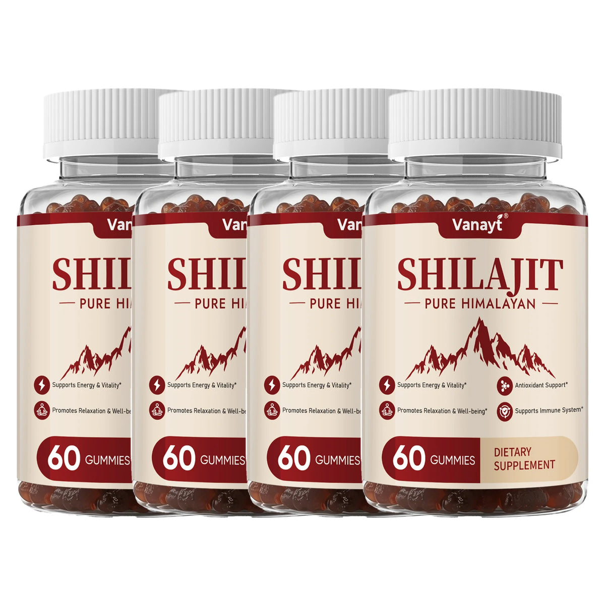3000mg Shilajit Mineral Gummies Supports Natural Vitality Mental Wellness Balanced Mood For Daily Health 60 Count