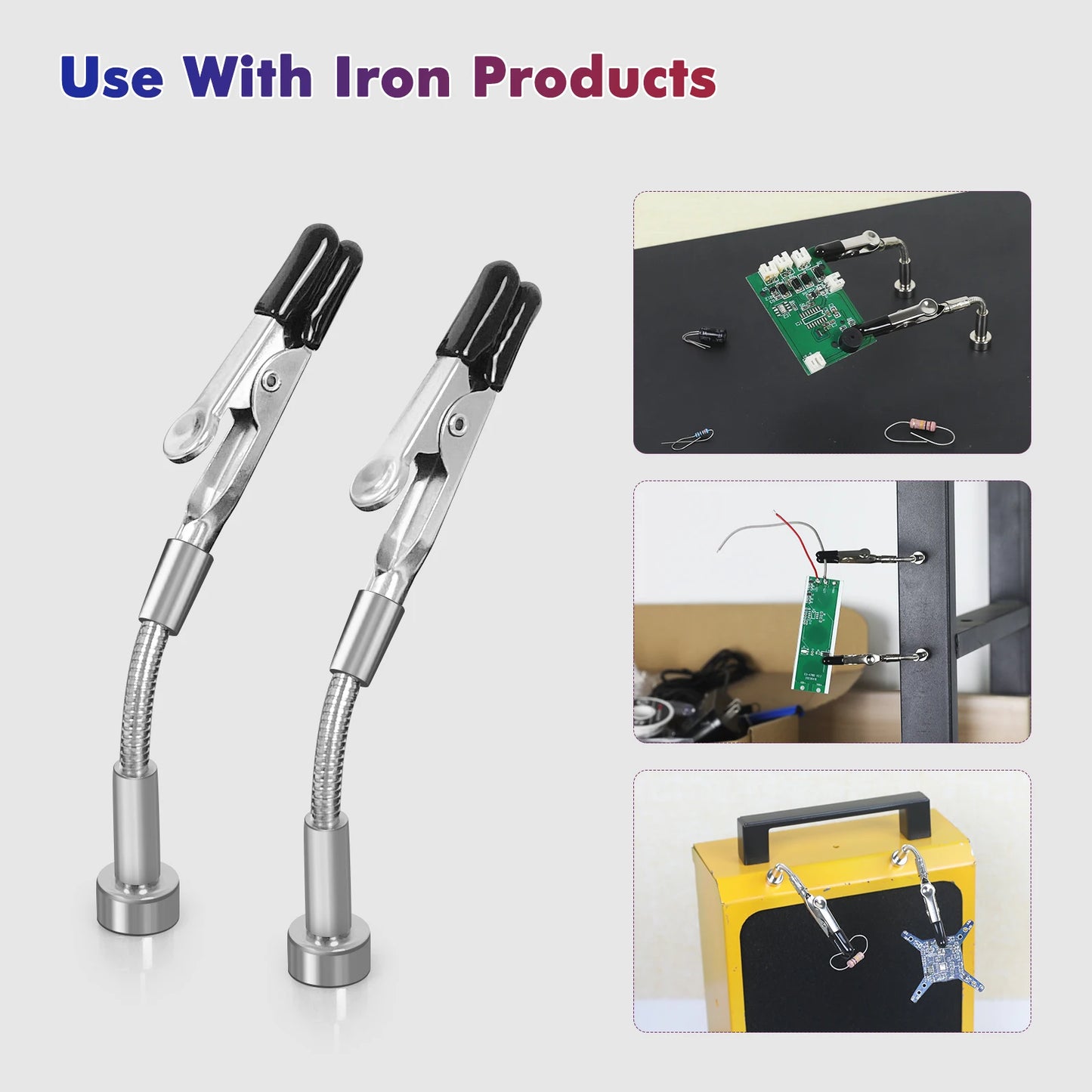 Toolour Soldering Helping Hands 4 Magnetic Universal Flexible Arm Welding Assistant PCB Clamp Third Hand Welding Repair Tools