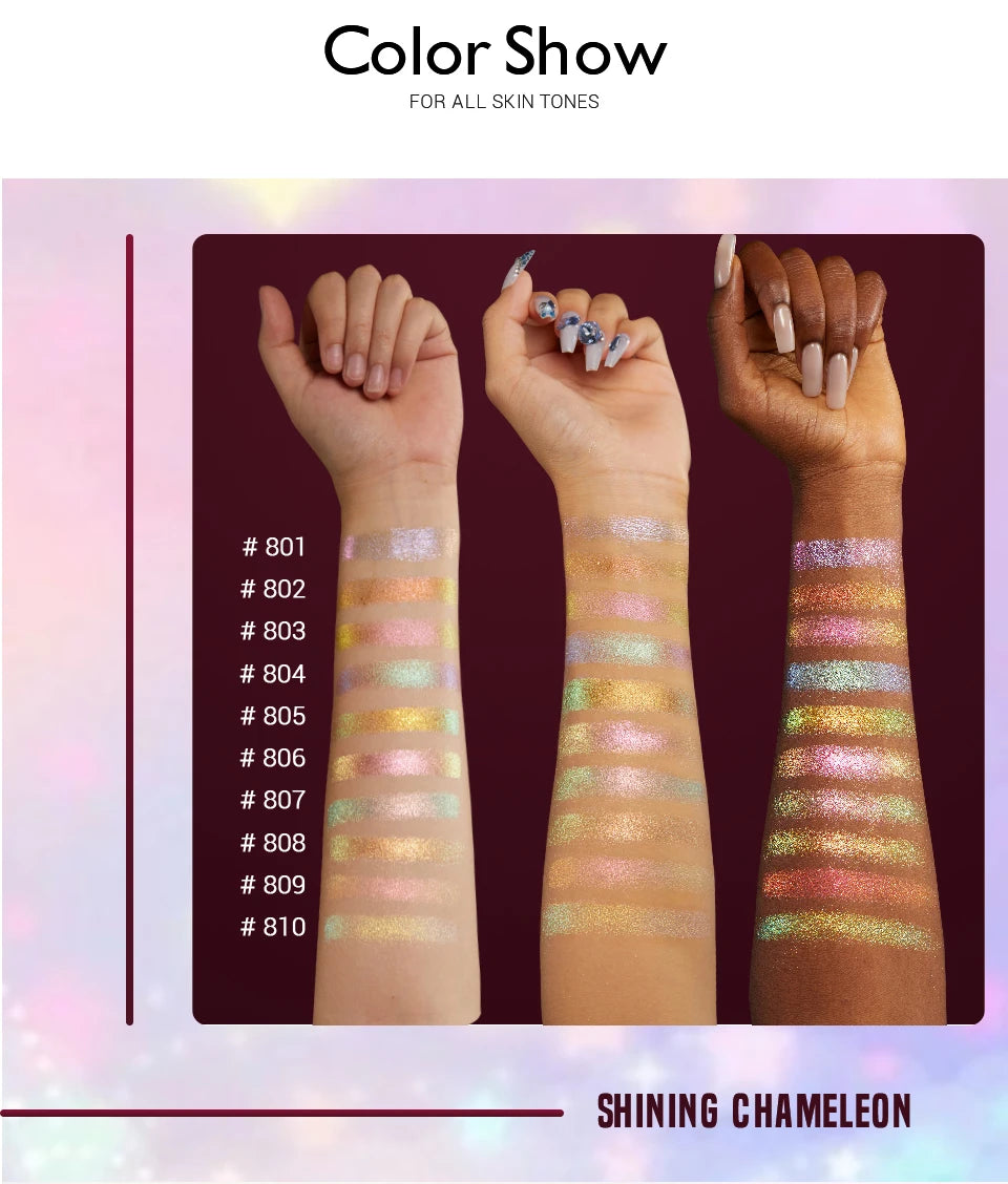 CHARMACY Multichrome Eyeshadow Palette High Pigment Waterproof Long Lasting Eye Shadow Makeup for Women