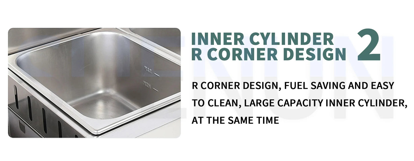 12L Stainless Steel Gas Fryer Countertop Fried Chicken French Fries Machine Commercial Deep Fryer Machine with Dual Tanks