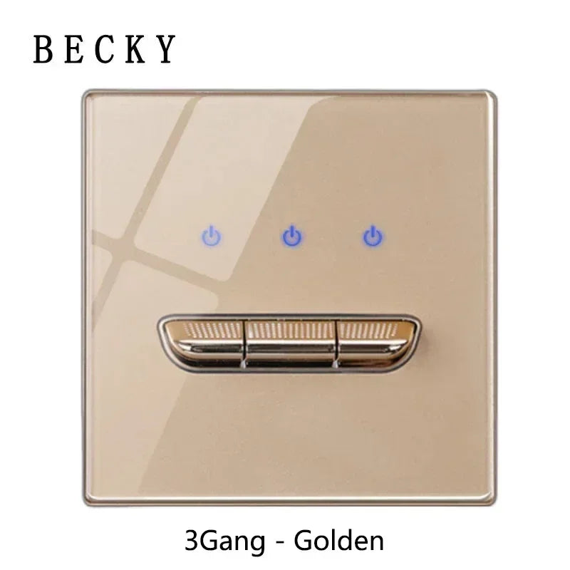 Glass Panel Wall Switch LED European 16a Socket Retro Toggle Light Switch EU UK Standard 2way Socket 1-4gang USB Home Decoration