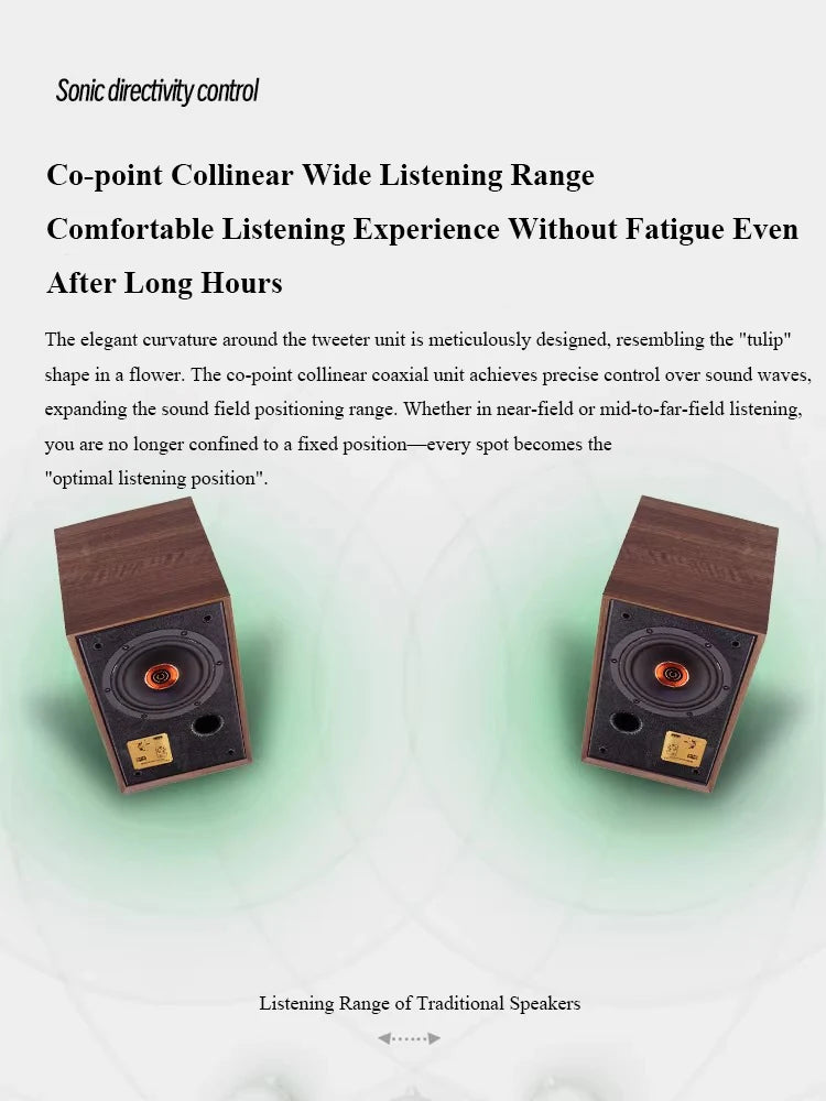 CX50 Fever Hi-Fi Level 525-inch Coaxial Passive Speaker 2-Way 120W Output Power Home Wooden Lossless Passive Bookshelf Speaker