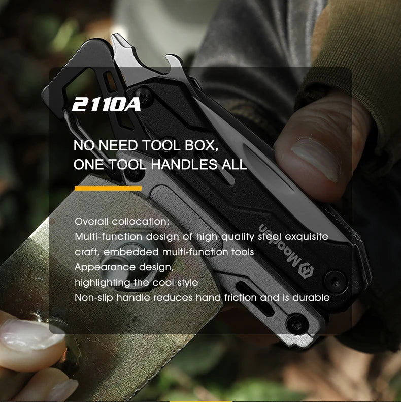 Maarten Multitool, 9-in-1 Stainless Steel Multi Tool Pocket Knife with Screwdriver,  Multitool Pliers, Survival Equipment