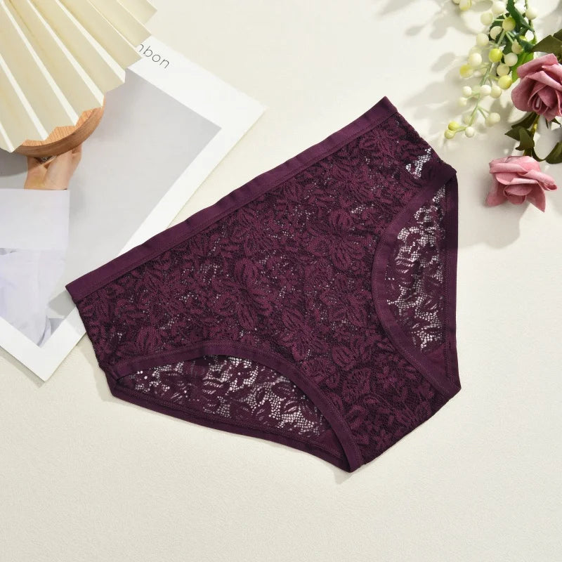 1Pc Sexy Floral Lace Underwire Bras Panties Sets Hollow Out See-Through Romantic Lingerie Underwear Sexy Women Panties S-XL