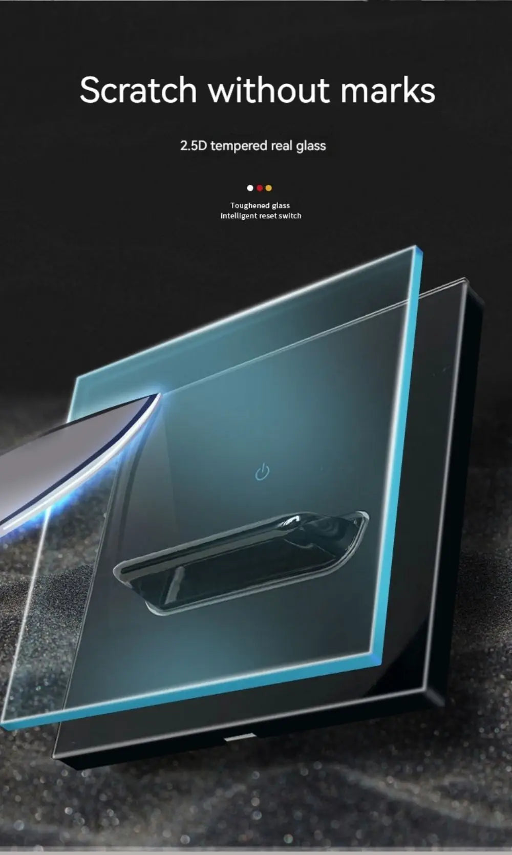 Glass Panel Wall Switch LED European 16a Socket Retro Toggle Light Switch EU UK Standard 2way Socket 1-4gang USB Home Decoration