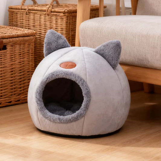 Warm Cat Bed Pet Nest Large Thickened Pet Bed Windproof and Coldproof Winter Cat Sofa Comfortable Warm Indoor Cat Supplies