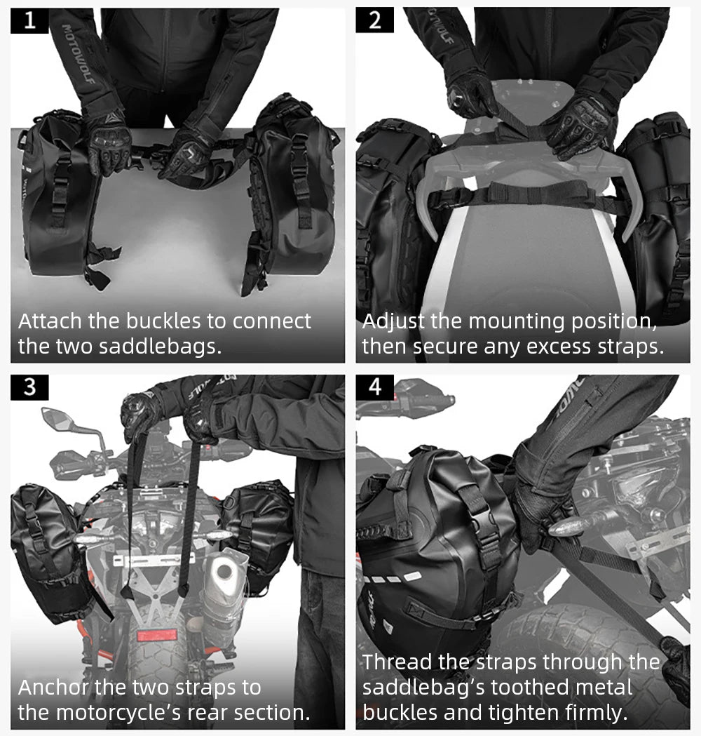 Waterproof Motorcycle Bag 18L 28L 48L Motorcycle Saddle Side Bag Large Capacity Universal Fit Motorcycle Pannier Bag