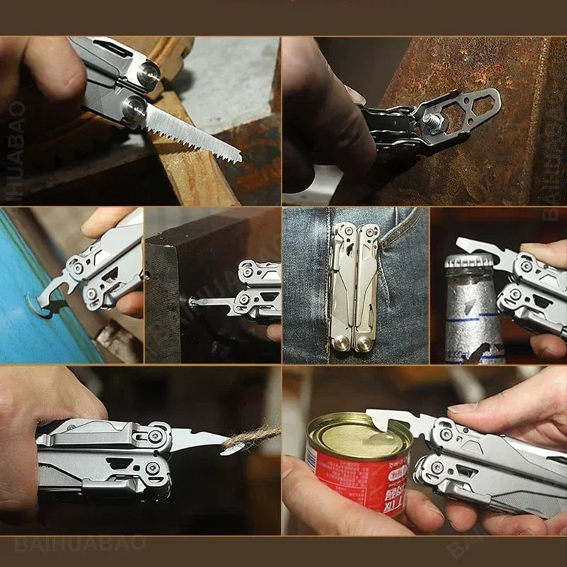 BHBT 19 in 1 Multitool Pliers Folding Knife Multi Tool Hoxagon Wrench Outdoor Camping EDC Tool Home Repair Maintenance