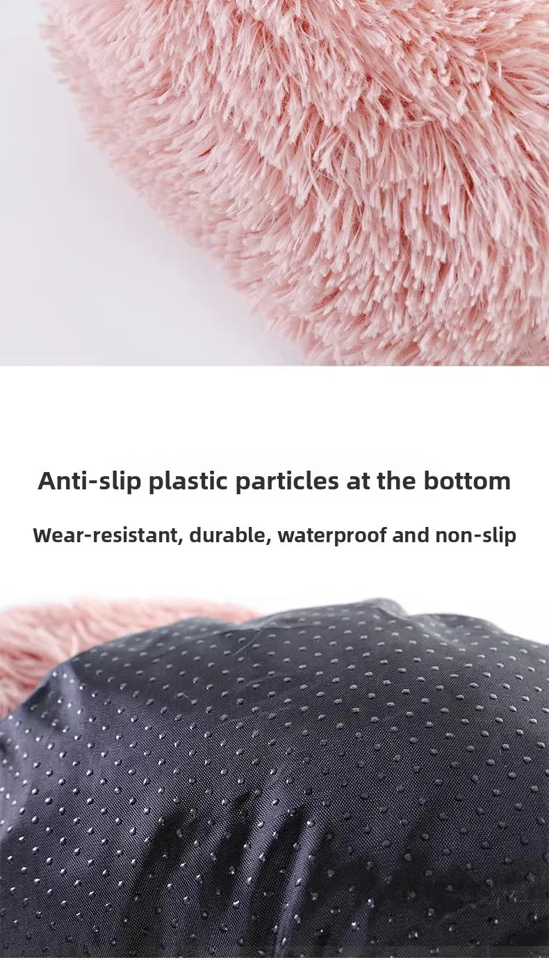 Cozy Winter Pet Bed! Plush Round Nest for Cats/Dogs, Detachable & Washable, Home Decoration Fit