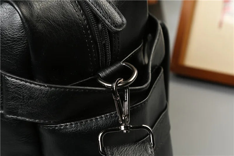 Luxury Crossbody Bags Men Handbag Large Capacity Travel Tote Soft PU Leather Business Men's Crossbody Bag Shoulder Messenger Bag