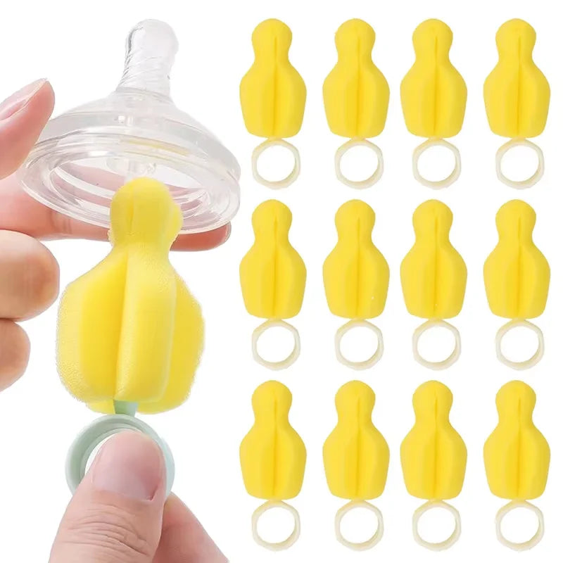 Soft Sponge Baby Nipple Cleaner Mini Foam Scrubber Pacifier Bottle Nipple Washing Cleaning Brush Baby Feeding Accessory