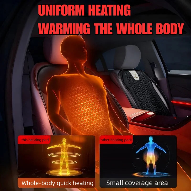Universal Heated Car Seat Cover 12V Winter Seat Cushion Warm Velvet Plush Seat Protector Car Heating Mat Auto Accessories