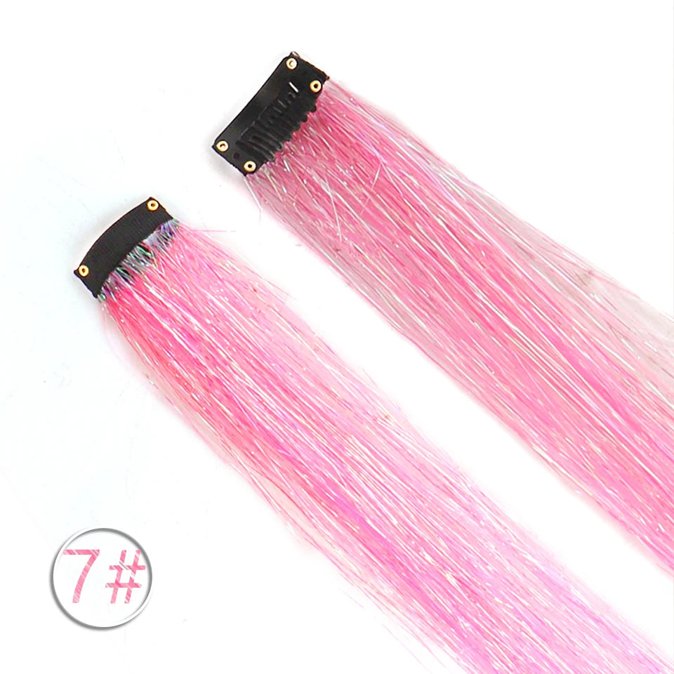 Colorful Hair Extensions Curly One Clip in Synthetic Long Hairpiece For Girls Women Kid Multi-colors Party Highlights Wig Piece