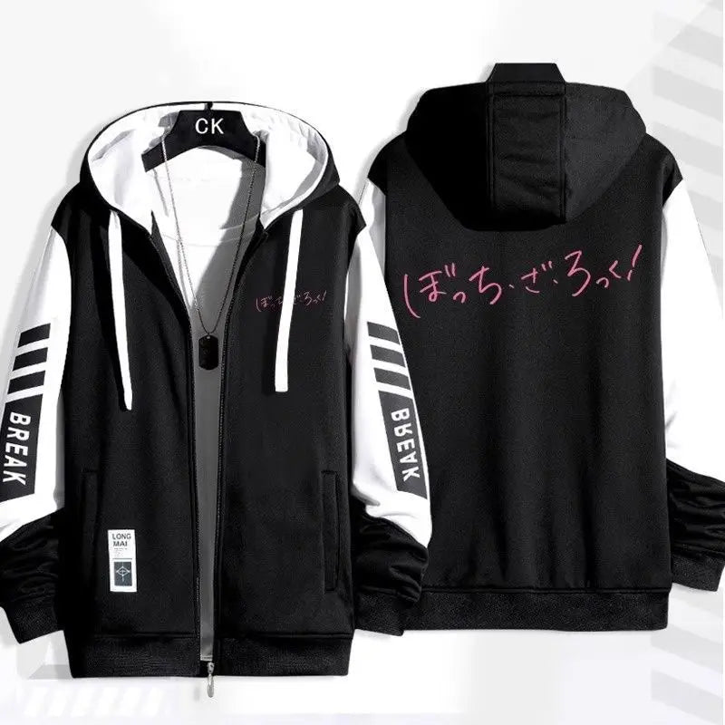 Anime BOCCHI THE ROCK! Series Print Hoodie Men Women Autumn Winter Clothing Zip Coat Casual Daily Wear Men's Hoodies