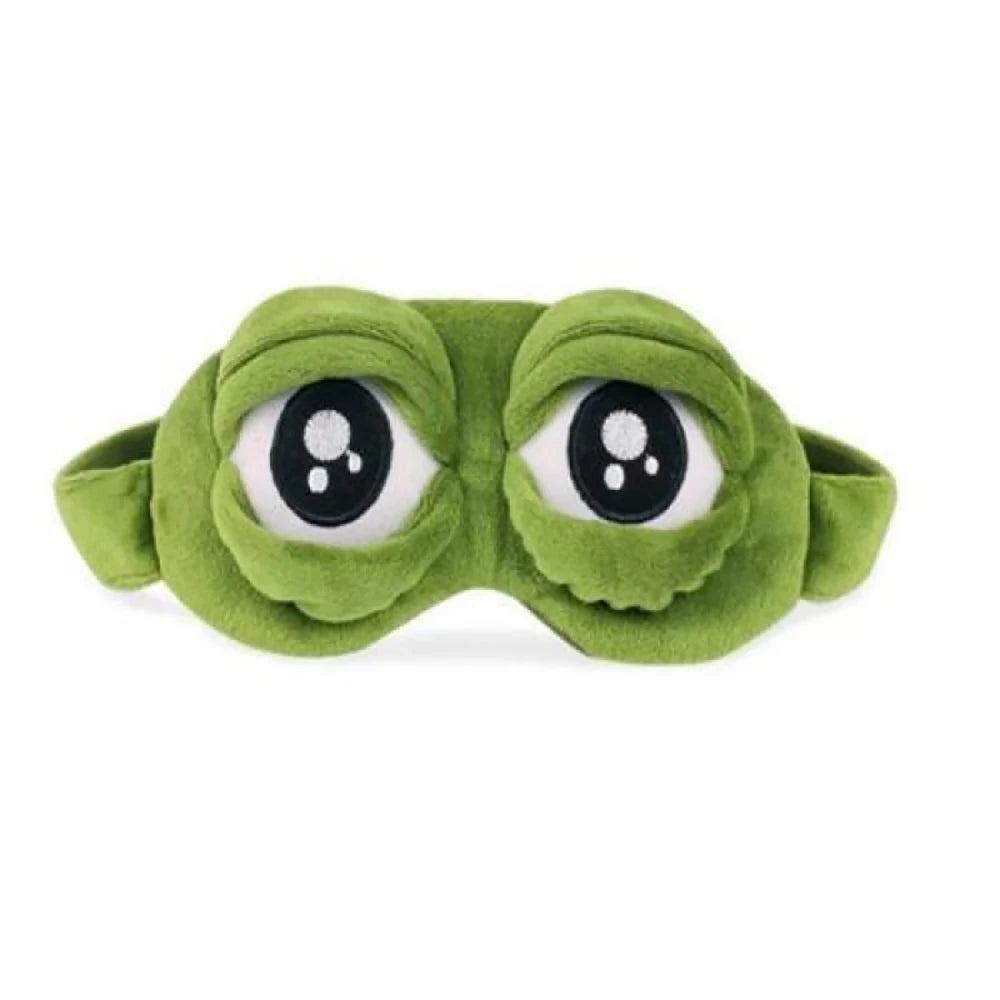 3D Sad Frog Sleep Eye Mask Travel Sleeping Eyeshade Cover Shade Eye Patch For Women Men Soft Portable Blindfold Naptime Eyepatch