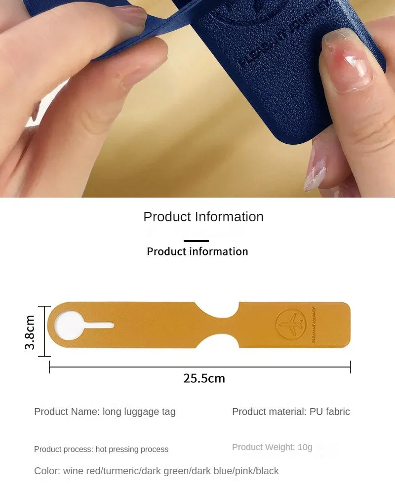 Men Women Yellow PU Leather Luggage Tag Portable Suitcase Identifier Label Baggage Boarding Bag Tag Holder Travel Accessories