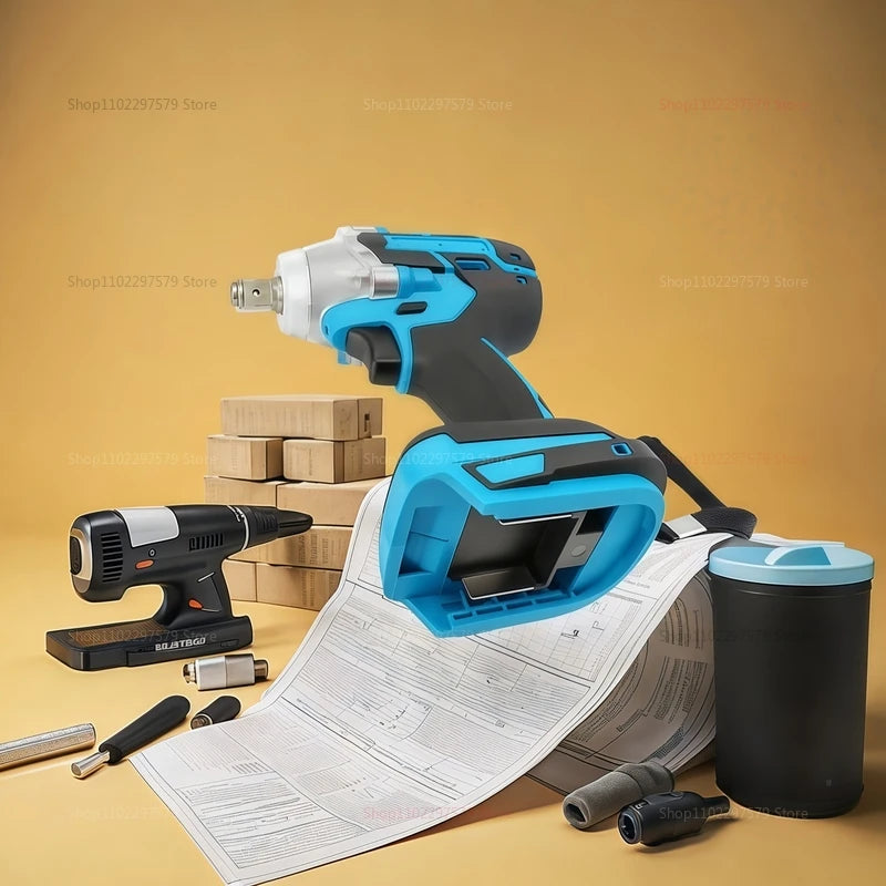 Wireless Impact Wrench Cordless Brushless Electric Power Tool High Torque Rechargeable Handheld Tool for Repair Construction