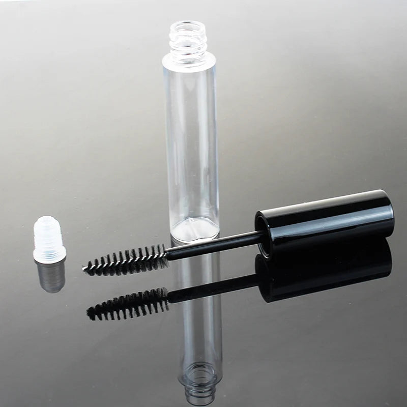 30-100sets 10ml Empty Mascara Tube Eyelash Cream Vial Liquid Bottle Portable Cosmetic Container with Black Cap Refillable Bottle