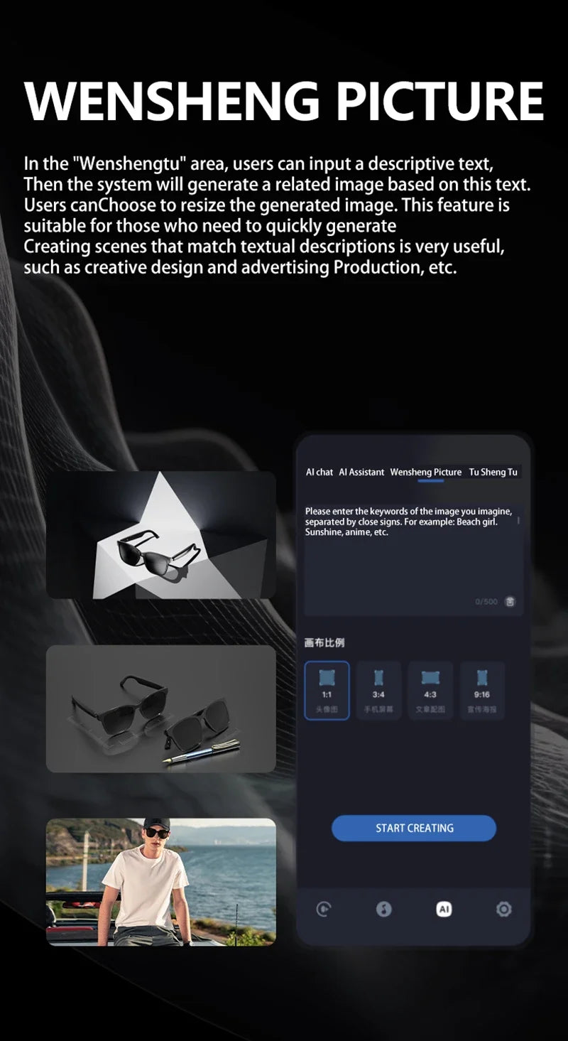 Smart Glasses AI Intelligent Translation Wireless Bluetooth Glasses With Real-time Simultaneous Interpretation Headset 2025 New