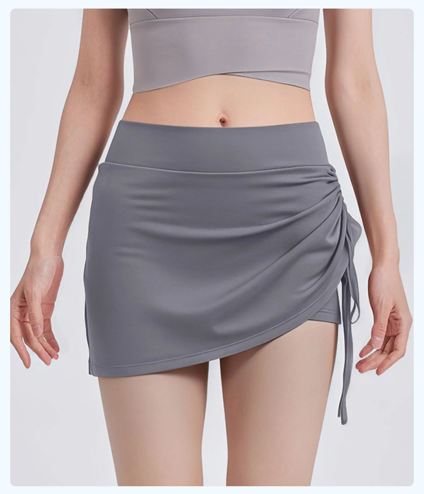 2025 New Wrinkled Sports Skirts Women Fashion Gym Skirts High Waist Hip Lift Running Yoga Fitness Skirt 2 in 1 Athletic Skort