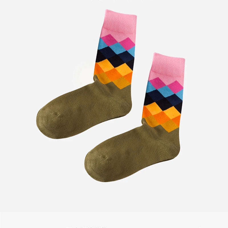 Classic Male Happy Cotton Casual Crew Socks Breathable Color Compression Funny Sox Business Dress High Quality  Socks for Men