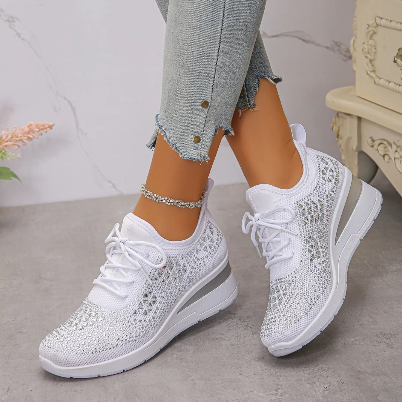Women Sneakers 2025 New Mesh Outdoor Platform Sneakers Women Wedges Thick Bottom Breathable Casual Tennis Vulcanize Shoes Women
