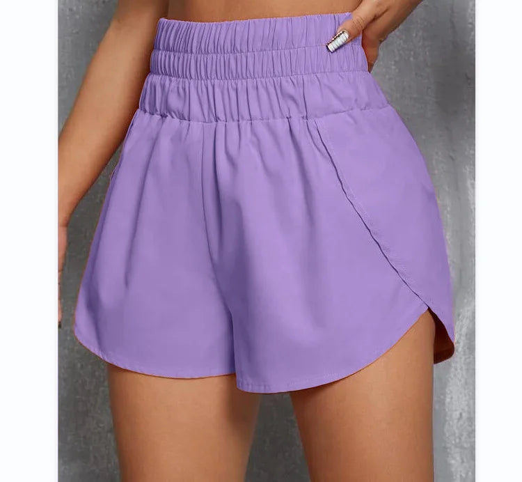 High Waisted Running Yoga Shorts for Women Quick Dry Light weight Liner High Split Athletic Gym Workout Shorts