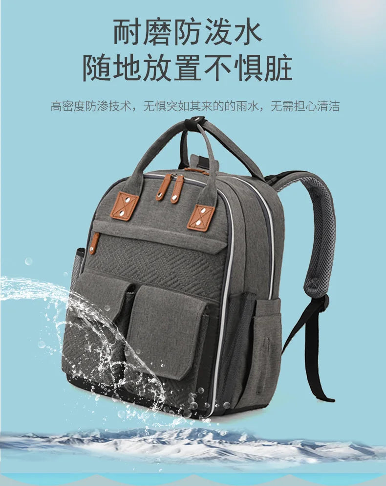 Diaper Bag Backpack for Stroller Waterproof Mummy Large Capacity Outdoor Travel Nappy Maternity Bag with Portable Changing Pad