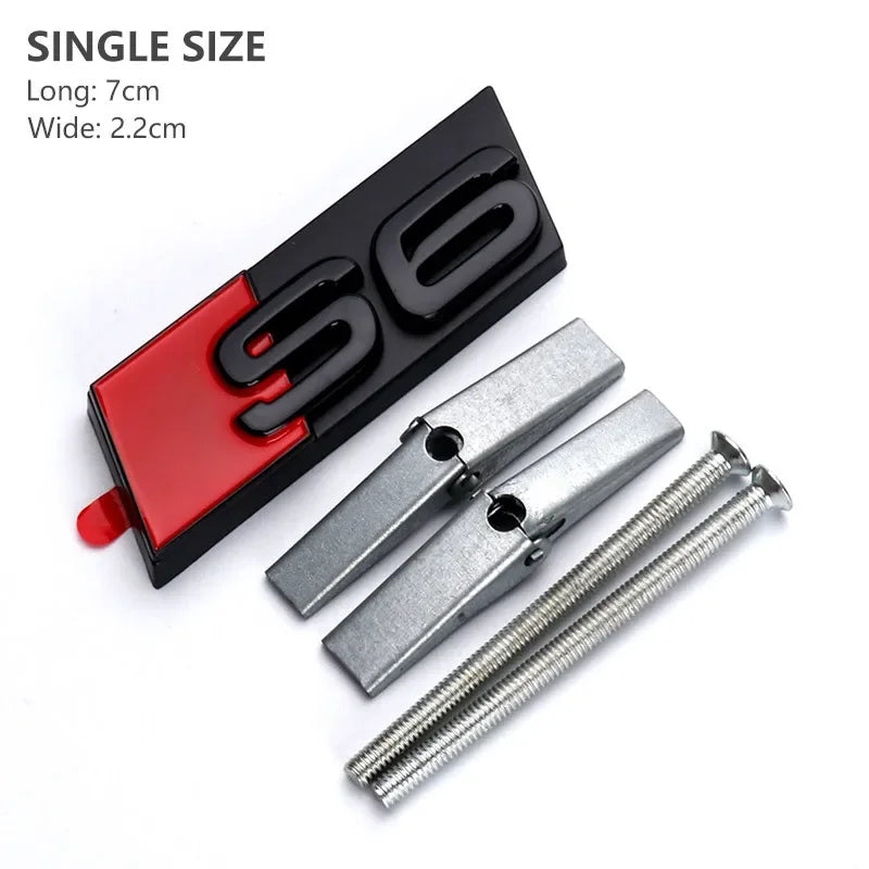 3d ABS Chrome Black Logo S3 S4 S5 S6 S7 S8 Emblem Honeycomb Car Front Grille Bdage For Audi S 3 4 5 6 7 8 Accessories