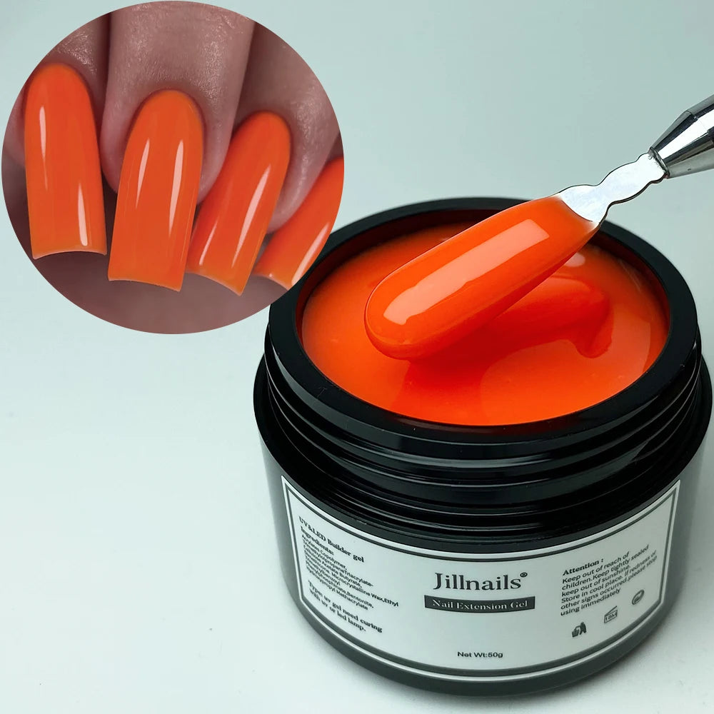 Jillnails Neon Gel Builder 50G Neon Green Pink Orange Red Yellow Builder UV Hard Gel for Nails Extension