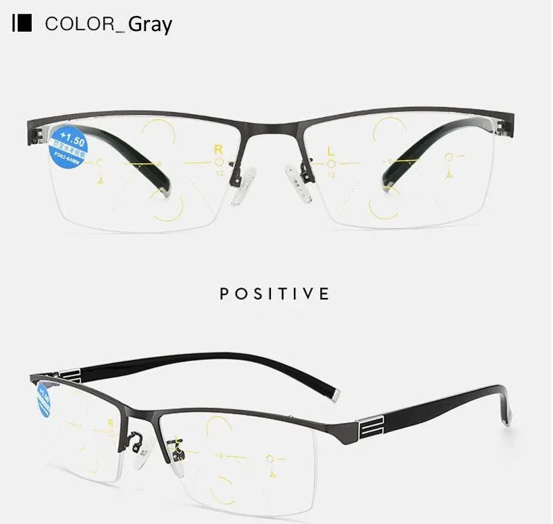 Intelligent Progressive Reading Glasses for Man Woman Near and Dual-Use Anti Blue Light Blocking Automatic Adjustment Eyewear