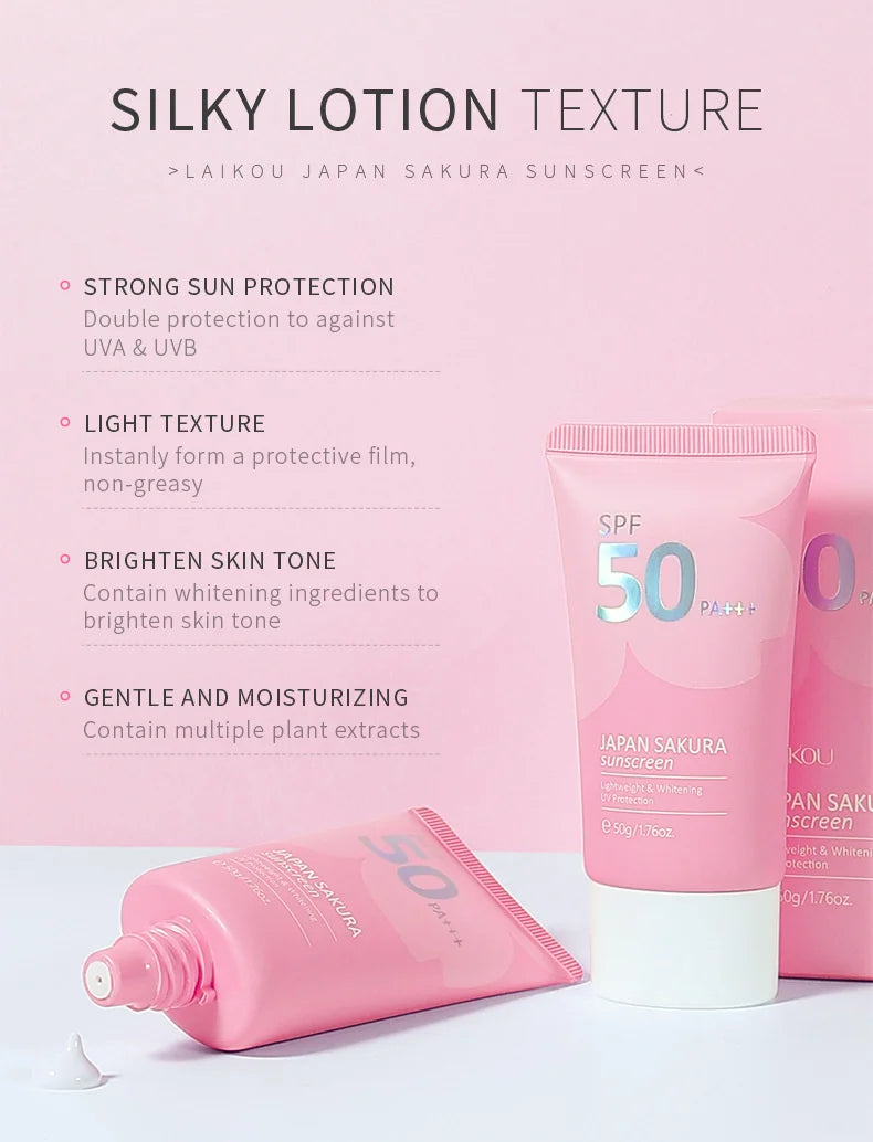 7pcs Sakura Skin Care Set Moisturizing Brightening Sunscreen Cleanser Fine Lines Delay Skin Aging  Nourish Daily Face Care Suit