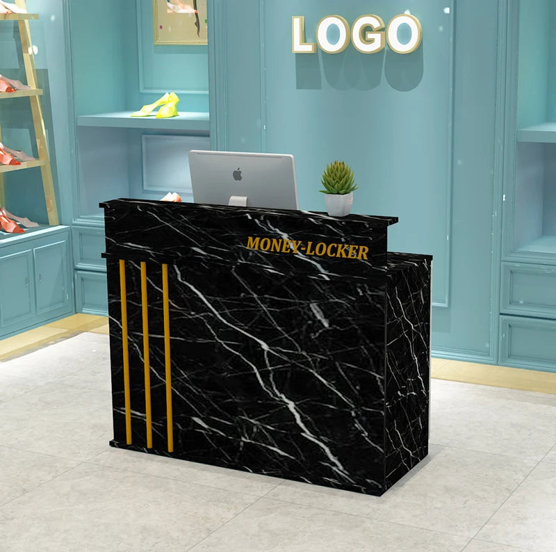 Luxury Unique Reception Desk Professional Aesthetic Design Cool Bar Counter Retro Center Resepsiyon Masası Commercial Furniture