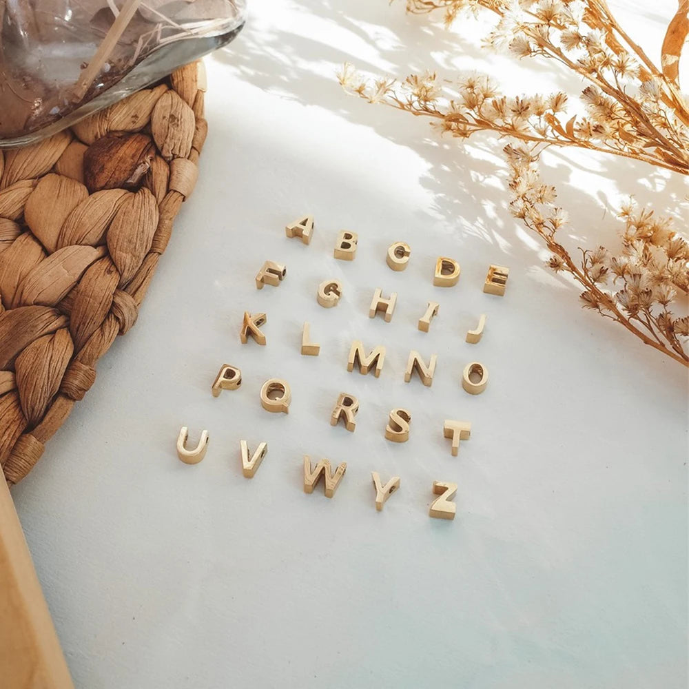 EManco 10PCS Minimalist Style Stainless Steel 26-Letter Pendant for Custom Name Jewelry Commute Social Casual Fashion Accessory