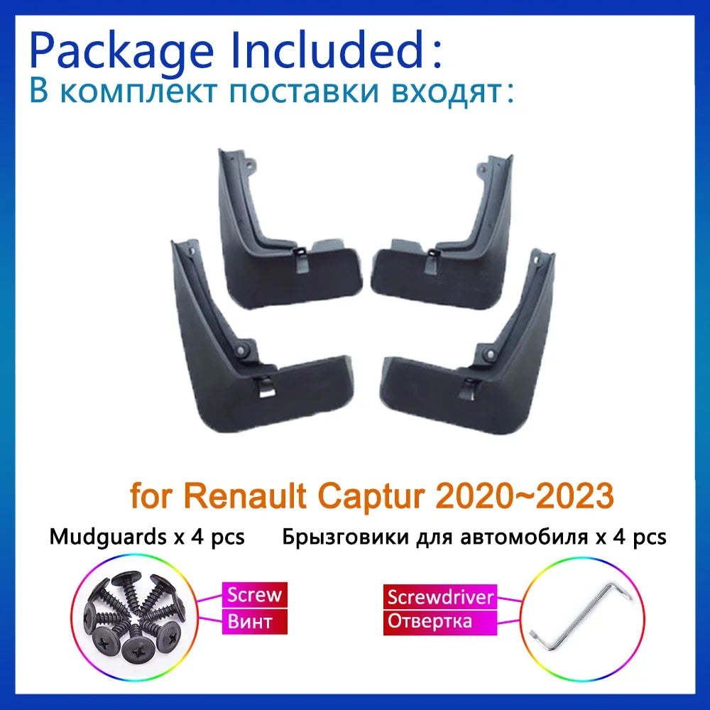 4Pcs for Renault Captur 2020~2024 Mudguards 2021 2022 Anti-splash Front Rear Wheel Fender Grade Mudflaps Accessories Car Styling