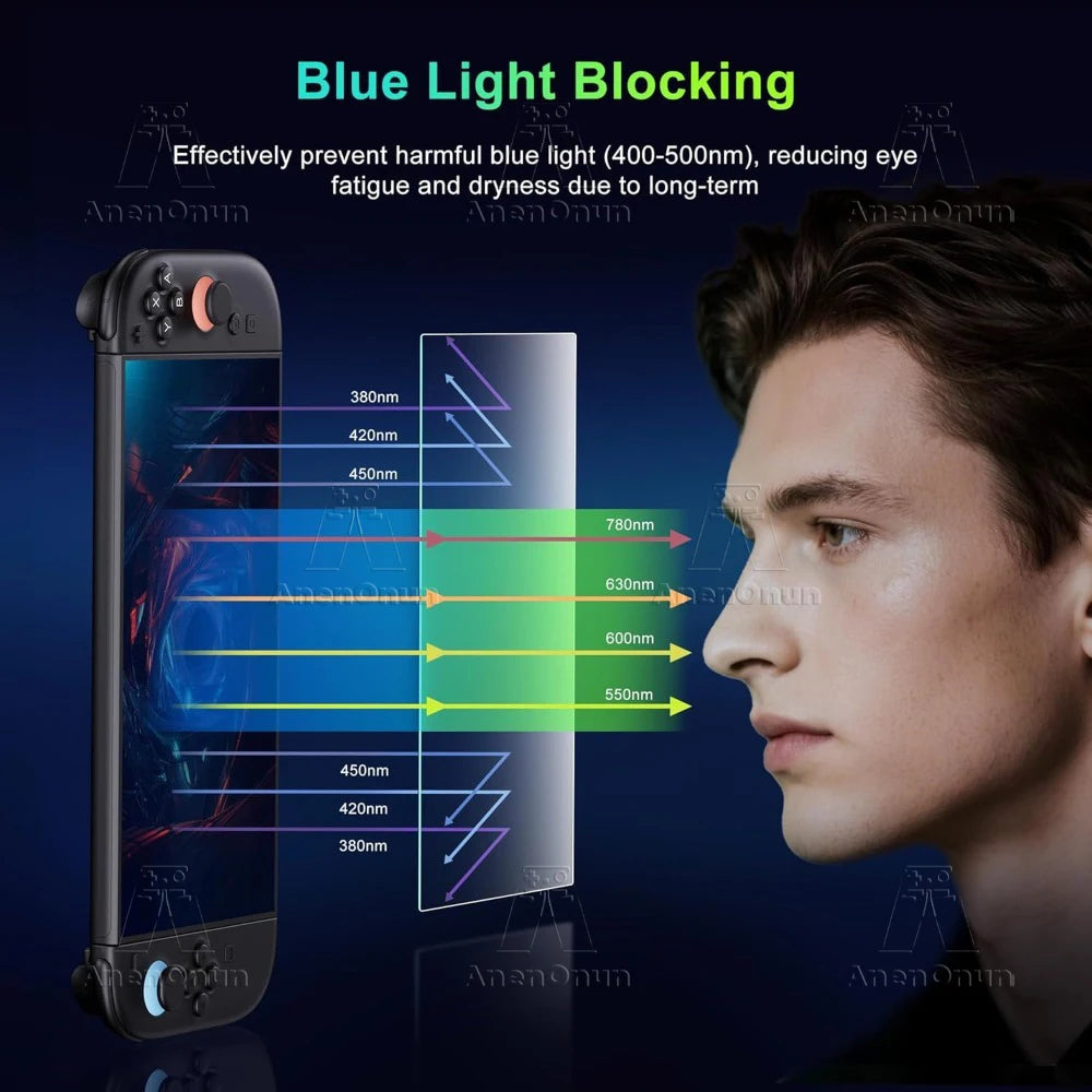 Switch 2 Anti-Blue Light Screen Protector 9H Hardness Shatterproof Anti-Scratch Anti-Fingerprint Bubble-Free HD Tempered Glass