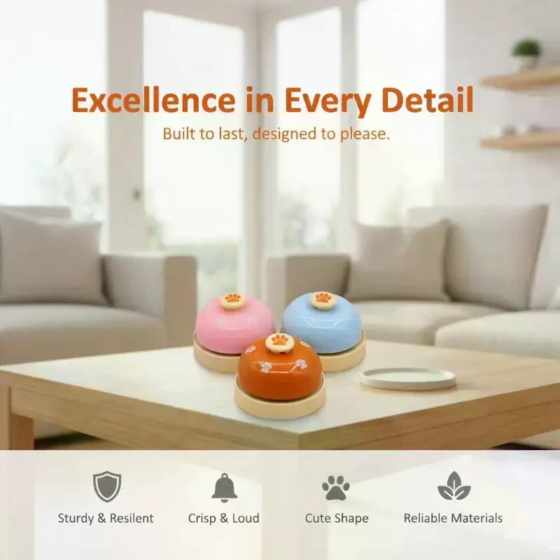 Pet Training Bell for Dogs and Cats–Non-Slip Print Communication Press Bell for Smart Feeding, Doggy Doorbell, Call Bell