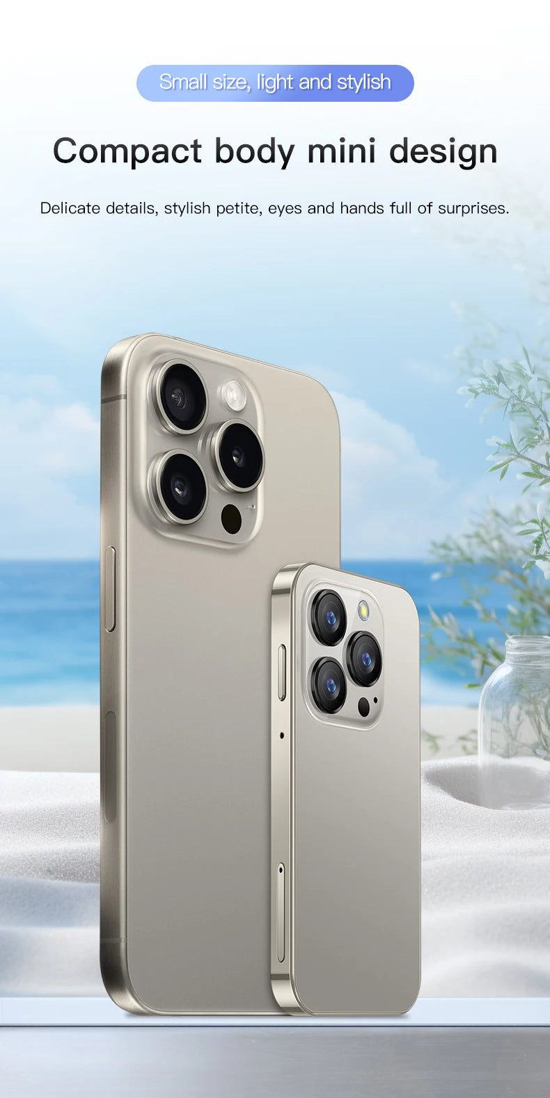 2025 New Mini Android Smartphone 3G WCDMA 2GB RAM 16GB ROM 3.0" Display 5MP Camera Dual SIM Smart Cellphone Play Store WhatsAPP