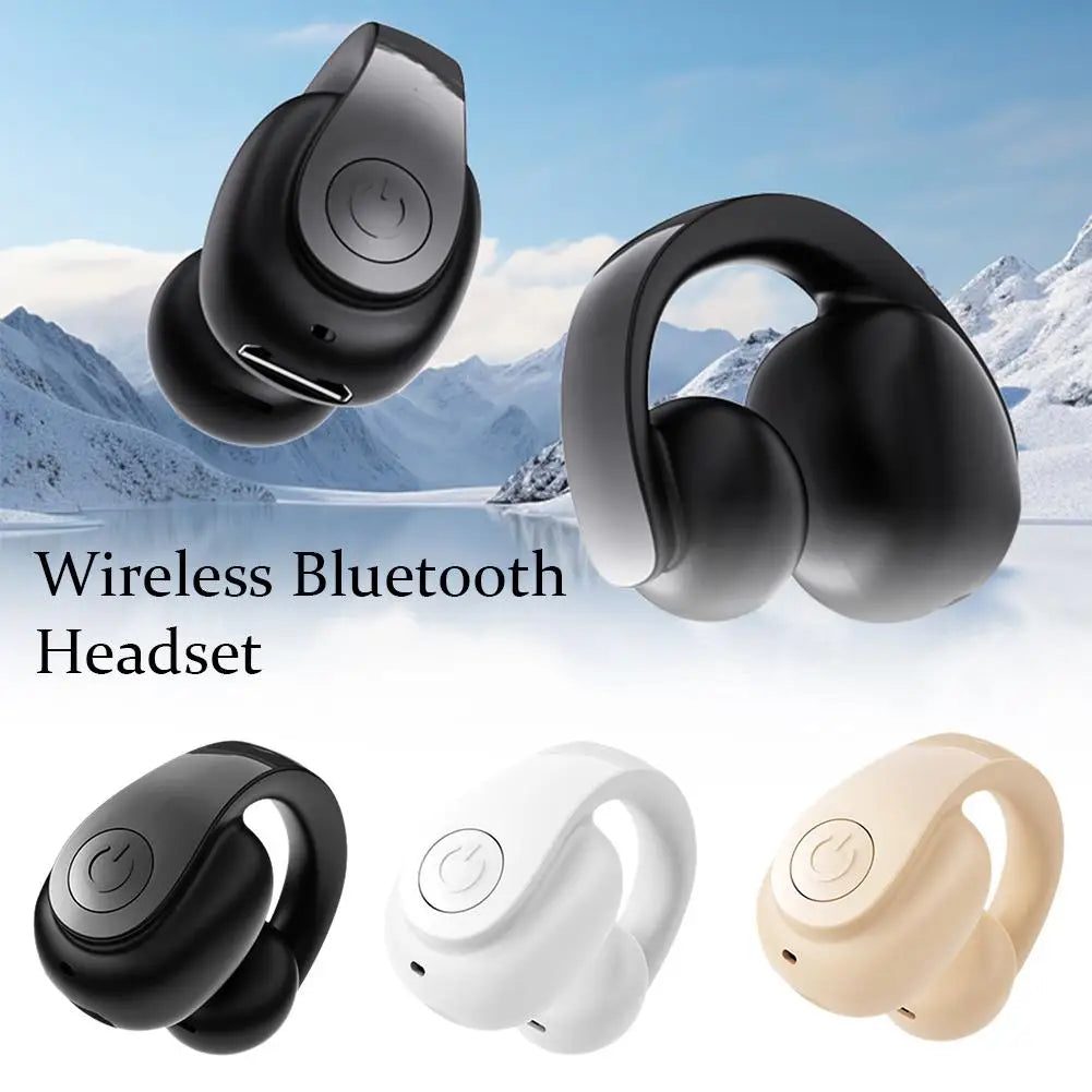Wireless Ear Clip On Earphone Bluetooth-Compatible 5.4 Sports Earphones Strong Battery Life Clip On Headphone For Running D2W2